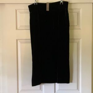 J. CREW BLACK VELVET SKIRT SZ L/T NWT!
